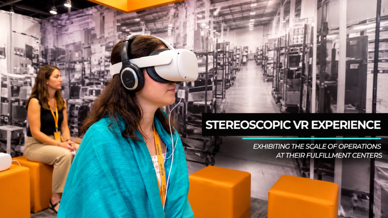 Stereoscopic VR experience showcasing fulfilment center operations